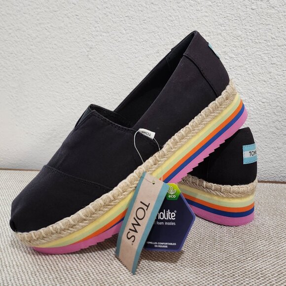 TOMS Womens Alpargata Platform Rope High Slip On Size 9 - Picture 1 of 9